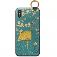 iPhone x手机壳xr苹果xs挂绳xs max中国风腕带女款浮雕文创个性复古防摔潮流超薄支架全包创意tpu软壳保护套